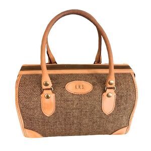 Vintage Leather & Tweed Doctors Bag